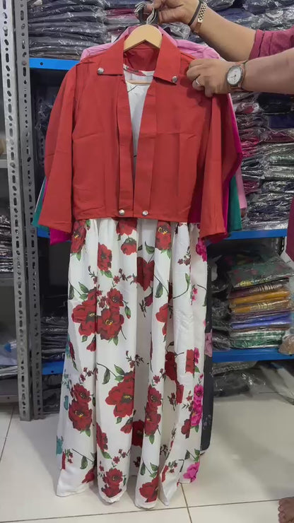 Digital Sleeve'less Maxi With Koti ❤️
