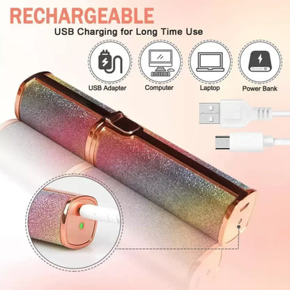Flawless 2-in-1 Eyebrow Trimmer | Rechargeable Hair Remover with USB Charging Cable & Cleaning Brush